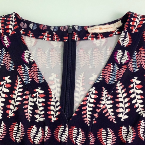 Tory Burch V neck Viscoce Fantasy Printed long sleeves dress size Small EUC - Picture 8 of 15
